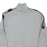 PUMA Mens Grey & Black Logo Tape Zip Jacket M Cotton Blend Casual Sport