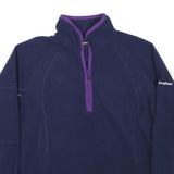 BERGHAUS Womens Navy Blue Polyester Blend Plain 1/4 Zip Jumper UK 12 Outdoor