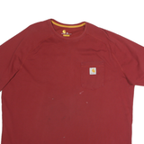 CARHARTT Mens Maroon Relaxed Fit 2XL Short Sleeve Crew Neck Pocket T-Shirt
