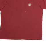 CARHARTT Mens Maroon Relaxed Fit 2XL Short Sleeve Crew Neck Pocket T-Shirt