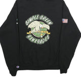 CHAMPION Mens Black Simple Green Renegades Full Zip Hoodie L