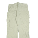 Cotton Blend Mens Beige Relaxed Cargo Trousers W34 L30 Zip Pockets Utility