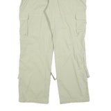 Cotton Blend Mens Beige Relaxed Cargo Trousers W34 L30 Zip Pockets Utility