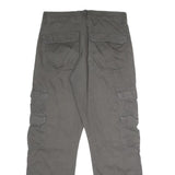 WRANGLER Mens Regular Cargo Cotton Grey Trousers W29 L30 Workwear Zip Closure