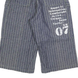 MODE JEANS Mens Shorts Blue Pinstripe Cargo S W28 Comfortable Cotton Blend