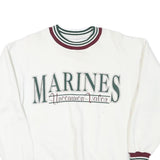 SOFFE Mens White Marines Uncommon Valor Crew Neck M Cotton Sweatshirt