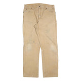 DICKIES Mens Jeans Beige Regular Straight Denim W36 L34 Casual Workwear Zip