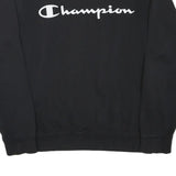 CHAMPION Mens Black Crew Neck S Sweatshirt Cotton Blend Logo Embroidered