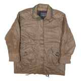 LEATHER LIMITED Womens Brown Leather Zip Jacket XL Leather Distressed Style