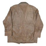 LEATHER LIMITED Womens Brown Leather Zip Jacket XL Leather Distressed Style