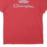 CHAMPION Mens Red Graphic T-Shirt L Short Sleeve Crew Neck Authentic Athletic