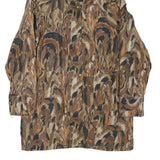 PETER HAHN CARAT Womens Brown Pattern Jacket L Polyester Blend Hooded Zip