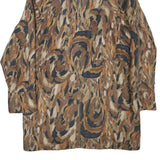 PETER HAHN CARAT Womens Brown Pattern Jacket L Polyester Blend Hooded Zip