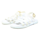 MELISSA Womens White Sandals Synthetic UK 6 Buckle Strap Lightweight Summer