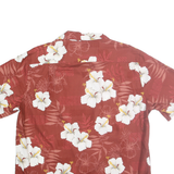 BISHOP ST Mens Rust & White Floral Cotton Shirt L Hawaiian Style Casual