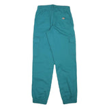 DICKIES Womens Cotton Blend Blue Relaxed Tapered Trousers W25 L30 Cargo Pocket