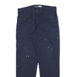 CARHARTT Mens Cotton Blend Navy Relaxed Straight Trousers W36 L32 Workwear Zip