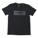 ADIDAS Mens Black Cotton Blend T-Shirt M Short Sleeve Crew Neck Logo Print