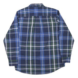 CHAPS Mens Blue & Green Check Shirt M Button Down Collar Long Sleeve Classic Fit