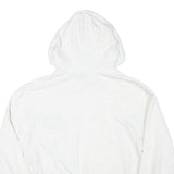 NIKE Womens White & Navy Pullover Hoodie M Cotton Blend Sportswear Sweatshirt