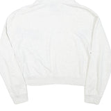 NIKE Womens White & Navy Pullover Hoodie M Cotton Blend Sportswear Sweatshirt