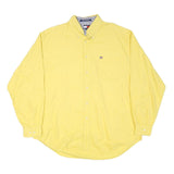 TOMMY HILFIGER Mens Yellow Cotton Blend Shirt 2XL Button Down Classic Fit