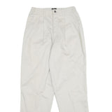 LEE Womens Cotton White Classic Straight Trousers W26 L30 Casual Summer Fit