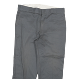 DICKIES Mens Cotton Blend Black Regular Straight Trousers W34 L27 Workwear Zip