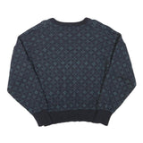 MARZ Womens Blue Patterned V-Neck Wool Jumper XS Knitwear