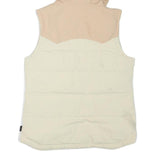 PATAGONIA Womens Beige Cream Puffer Jacket M Polyester Blend Hooded Zip Vest