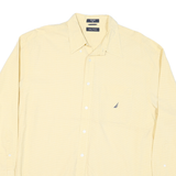 NAUTICA Mens Yellow & White Cotton Blend Shirt XL Classic Fit Long Sleeve Casual