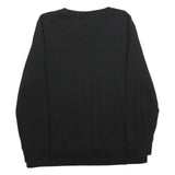 DKNY Womens Black Cotton Blend Crew Neck Sweatshirt L Beaded Trim Detail
