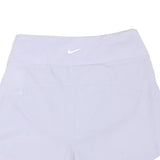 NIKE Womens White Sports Shorts S W26 Activewear Bottoms Fitness Gym Wear