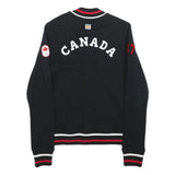 HUDSON'S BAY Womens Black Red Varsity Jacket M Cotton Blend Zip Canada Olympic