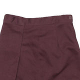 Womens Maroon Mini Skirt Polyester Blend Plain Size M Adjustable Waistband
