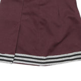 Womens Maroon Mini Skirt Polyester Blend Plain Size M Adjustable Waistband
