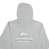 NIKE Mens Grey Hoodie L Irish Fishing Club Pullover Cotton Blend Drawstring
