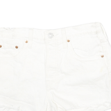 LEVI'S Womens Shorts White Raw Edge M W26 Cotton Blend Casual
