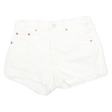 LEVI'S Womens Shorts White Raw Edge M W26 Cotton Blend Casual