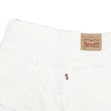 LEVI'S Womens Shorts White Raw Edge M W26 Cotton Blend Casual