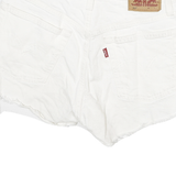 LEVI'S Womens Shorts White Raw Edge M W26 Cotton Blend Casual
