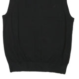 NAUTICA Mens Black Plain V-Neck Basic Knit M Sleeveless Cotton Blend Jumper Vest