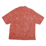 JAMAICA JAXX Mens Red Cotton Blend Shirt L Tropical Palm Leaf Print Casual