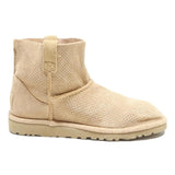UGG Classic Mini Perforated Womens Ankle Boots Beige Synthetic UK 4.5