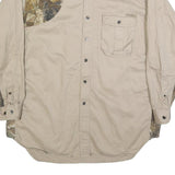 WRANGLER Mens Beige Cotton Blend Contrast Patch XL Casual Work Shirt