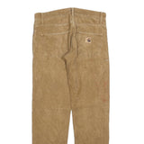 CARHARTT Mens Slim Fit Brown Cotton Blend Trousers W31 L32 Workwear