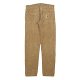 CARHARTT Mens Slim Fit Brown Cotton Blend Trousers W31 L32 Workwear