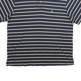 NAUTICA Mens Blue & Cream Striped Short Sleeve Polo Shirt XL Cotton Casual