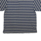 NAUTICA Mens Blue & Cream Striped Short Sleeve Polo Shirt XL Cotton Casual