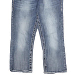 VIGOSS Womens Jeans Blue Regular Straight Denim Light W34 L24 Embroidered